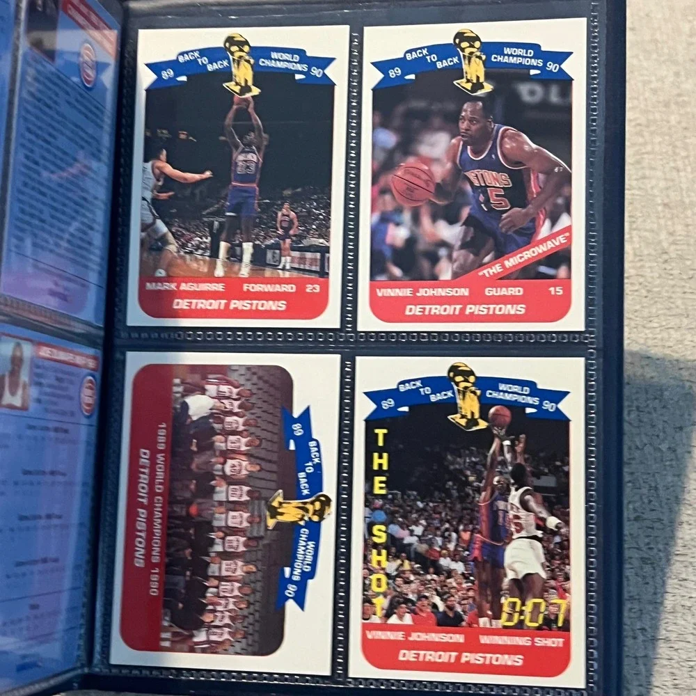 1990 Detroit Pistons NBA Hoops Unocal 76 Commemorative Championship Card Set